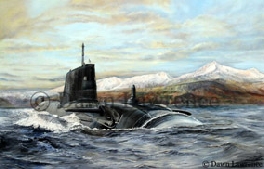 Ships / Aircraft HMS AMBUS Marine Oil Painting by Dawn Lawrence