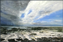 Cloudscapes  Birling Gap marine art painting by Dawn Lawrence