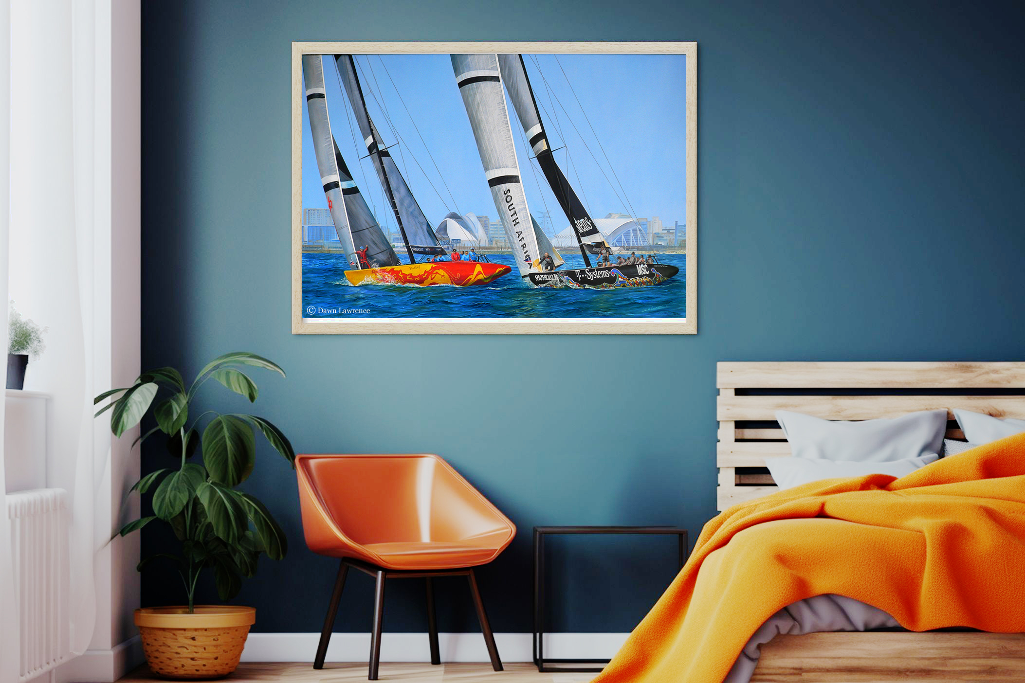 America's Cup painting in room