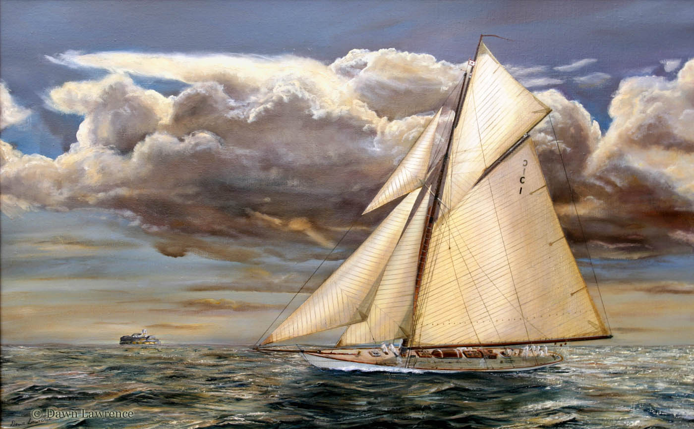 Mariquita beating the storm oil painting