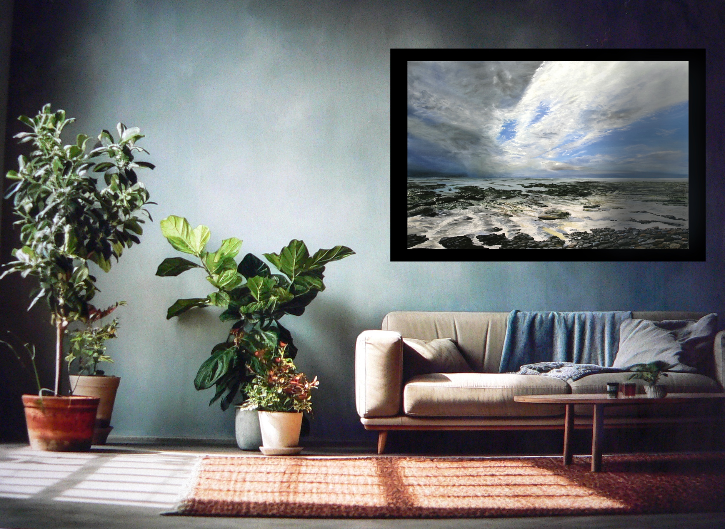 room with painting by dawn lawrence